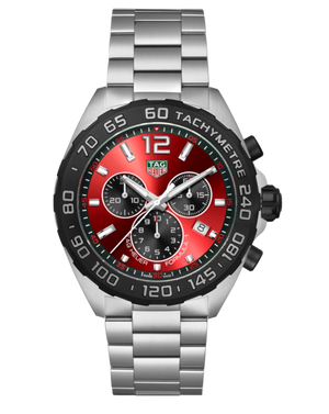 Tag Heuer Formula 1 Chronograph Red Dial Silver Steel Strap Watch for Men - CAZ101AN.BA0842 Authentic Buy Shop Now