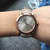 Burberry The City Beige Dial Beige Leather Strap Watch for Women - BU9207 Authentic Buy Shop Now