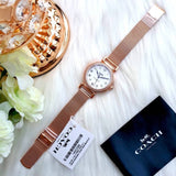 Coach Madison White Dial Rose Gold Mesh Bracelet Watch for Women - 14503398 Authentic Buy Shop Now