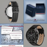 Tommy Hilfiger Lars Chronograph Black Dial Black Leather Strap Watch For Men - 1792062 Authentic Buy Shop Now