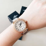 Coach Madison White Dial Rose Gold Steel Strap Watch for Women - 14502398 Authentic Buy Shop Now