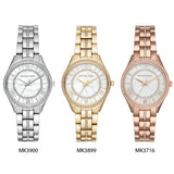 Michael Kors Lauryn Mother of Pearl White Dial Gold Steel Strap Watch for Women - MK3899 Authentic Buy Shop Now