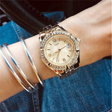 Guess Dazzling Diamonds Gold Dial Gold Steel Strap Watch for Women - W85110L1 Authentic Buy Shop Now