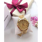 Michael Kors Slim Runway Gold Dial Two Tone Gold Strap Watch for Women - MK4285 Authentic Buy Shop Now