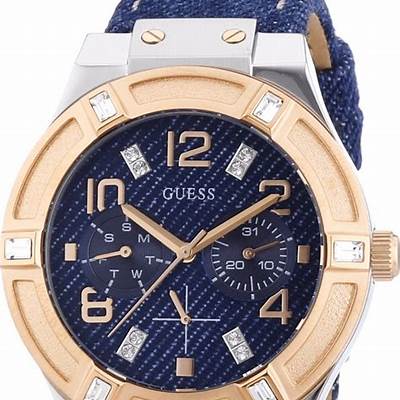 Guess Jet Setter Analog Blue Dial Blue Denim Strap Watch For Women - W0289L1 Authentic Buy Shop Now