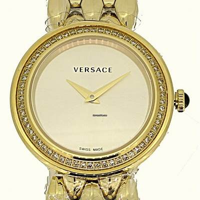 Versace V Flare Diamonds Silver Dial Gold Steel Strap Watch for Women - VEBN00918 Authentic Buy Shop Now