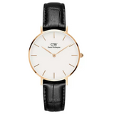 Daniel Wellington Petite Reading White Dial Black Leather Strap Watch For Women - DW00100173 Authentic Buy Shop Now