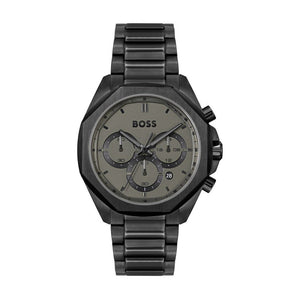 Hugo Boss Cloud Chronograph Black Dial Black Steel Strap Watch For Men - 1514016 Authentic Buy Shop Now
