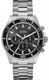 Guess Chaser Chronograph Black Dial Silver Steel Strap Watch for Men - W0170G1 Authentic Buy Shop Now