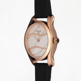 Tissot T Wave Diamond Mother of Pearl Dial Black Leather Strap Watch For Women - T112.210.36.111.00 Authentic Buy Shop Now