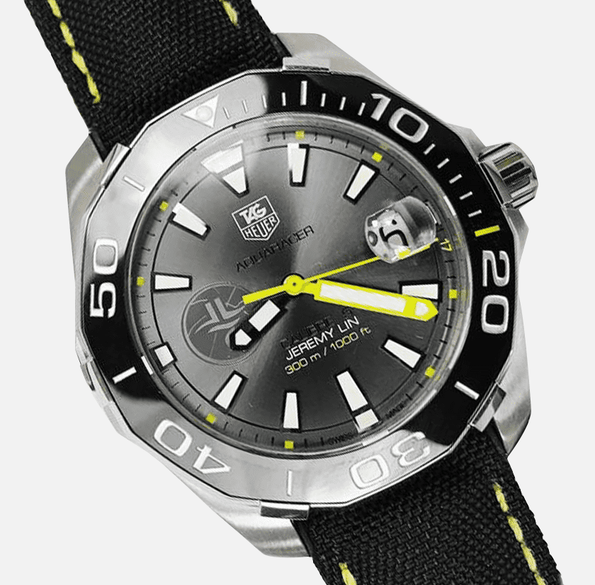 Tag Heuer Aquaracer Jeremy Lin Special Edition Grey Dial Black Nylon Strap Watch for Men - WAY211F.FC6362 Authentic Buy Shop Now
