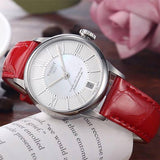 Tissot Chemin Des Tourelles Powermatic 80 Mother of Pearl White Dial Red Leather Strap Watch For Women - T099.207.16.118.00 Authentic Buy Shop Now