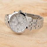 Tissot T Sport PRC 200 Chronograph White Dial Silver Steel Strap Watch For Men - T114.417.11.037.00 Authentic Buy Shop Now