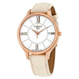 Tissot T Lady Bella Ora Round White Dial Beige Leather Strap Watch For Women - T103.210.36.018.00 Authentic Buy Shop Now