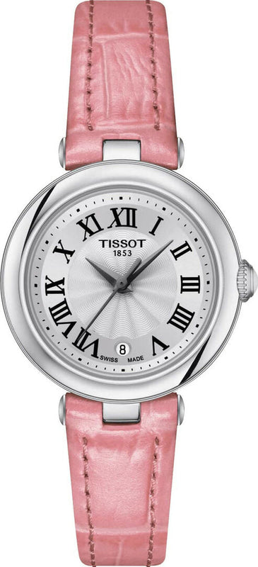 Tissot Bellissima Small Lady Silver Dial Pink Leather Strap Watch For Women - T126.010.16.013.01 Authentic Buy Shop Now