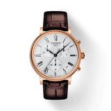 Tissot Carson Premium Chronograph Silver Dial Brown Leather Strap Watch For Men - T122.417.36.033.00 Authentic Buy Shop Now