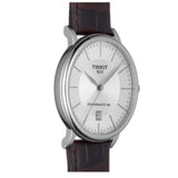 Tissot T-Classic Powermatic 80 Silver Dial Brown Leather Strap Watch For Men - T122.407.16.031.00 Authentic Buy Shop Now