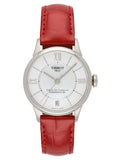 Tissot Chemin Des Tourelles Automatic Mother of Pearl White Dial Red Leather Strap Watch For Women - T099.207.16.118.00 Authentic Buy Shop Now