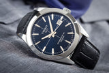 Tissot Gentleman Powermatic 80 Silicium Blue Dial Black Leather Strap Watch For Men - T127.407.16.041.01 Authentic Buy Shop Now
