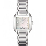 Tissot T Wave Diamonds Mother of Pearl Dial Silver Steel Strap Watch for Women - T02.1.285.74 Authentic Buy Shop Now