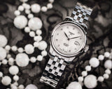 Tissot Le Locle Automatic Diamonds Mother of Pearl Dial Silver Steel Strap Watch For Women - T006.207.11.116.00 Authentic Buy Shop Now
