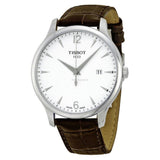 Tissot T Classic Tradition White Dial Brown Leather Strap Watch For Men - T063.610.16.037.00 Authentic Buy Shop Now