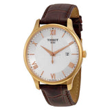 Tissot T Classic Tradition Silver Dial Brown Leather Strap Watch For Men - T063.610.36.038.00 Authentic Buy Shop Now