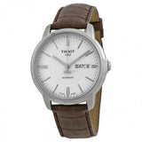 Tissot Automatics III Steel White Dial Brown Leather Strap Watch For Men - T065.430.16.031.00 Authentic Buy Shop Now