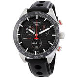 Tissot PRS 516 Chronograph Black Dial Black Leather Strap Watch For Men - T100.417.16.051.00 Authentic Buy Shop Now