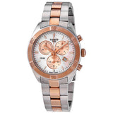 Tissot PR 100 Sport Chic Chronograph Mother of Pearl Dial Two Tone Steel Strap Watch for Women - T101.917.22.151.00 Authentic Buy Shop Now