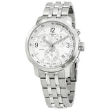 Tissot T Sport PRC 200 Chronograph White Dial Silver Steel Strap Watch For Men - T114.417.11.037.00 Authentic Buy Shop Now