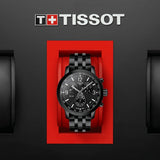 Tissot PRC 200 Chronograph Black Dial Black Steel Strap Watch For Men - T114.417.33.057.00 Authentic Buy Shop Now