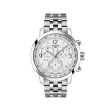 Tissot PRC 200 Chronograph Quartz Silver Dial Silver Steel Strap Watch For Men - T055.417.11.037.00 Authentic Buy Shop Now