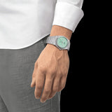 Tissot PRX Quartz Light Green Dial Silver Steel Strap Watch for Men - T137.410.11.091.01 Authentic Buy Shop Now