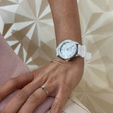 Tissot Seastar 1000 Mother of Pearl White Dial White Rubber Strap Watch for Women - T120.210.17.116.00 Authentic Buy Shop Now