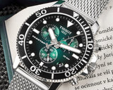 Tissot Seastar 1000 Chronograph Green Dial Silver Mesh Bracelet Watch For Men - T120.417.11.091.00 Authentic Buy Shop Now