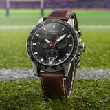 Tissot Supersport Chrono Black Dial Brown Leather Strap Watch for Men - T125.617.16.051.01 Authentic Buy Shop Now