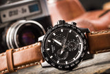 Tissot Supersport Chrono Black Dial Brown Leather Strap Watch for Men - T125.617.36.051.01 Authentic Buy Shop Now