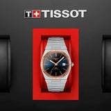Tissot PRX Powermatic 80 Automatic 18K Gold Blue Dial Silver Steel Strap Watch for Men - T931.407.41.041.00 Authentic Buy Shop Now