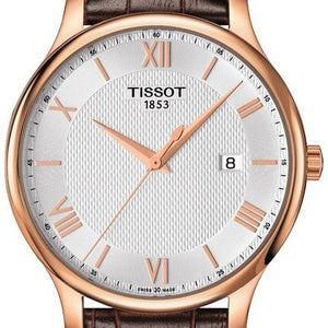Tissot T Classic Tradition Silver Dial Brown Leather Strap Watch For Men - T063.610.36.038.00 Authentic Buy Shop Now