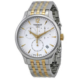 Tissot T Classic Tradition Chronograph White Dial Two Tone Steel Strap Watch For Men - T063.617.22.037.00 Authentic Buy Shop Now