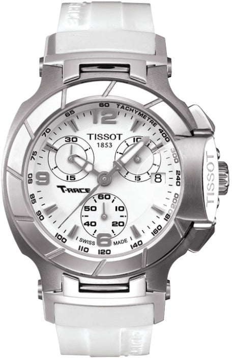 Tissot T Race Lady Chronograph White Dial White Rubber Strap Watch for Women - T048.217.17.017.00 Authentic Buy Shop Now