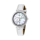 Tissot T Trend Flamingo Valentines Mother of Pearl White Dial White Leather Strap Watch For Women - T094.210.16.111.01 Authentic Buy Shop Now