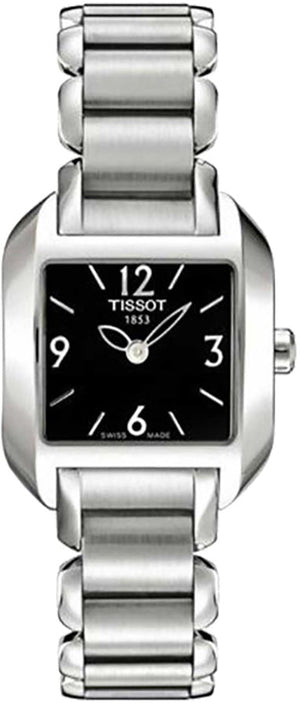 Tissot T Wave Black Dial Silver Steel Strap Watch for Women - T02.1.285.52 Authentic Buy Shop Now