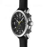 Tissot PRC 200 Chronograph Black Dial Black Leather Strap Watch For Men - T055.417.16.057.00 Authentic Buy Shop Now