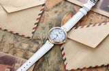 Tissot T Lady Flamingo Mother of Pearl White Dial White Leather Strap Watch For Women - T094.210.26.111.01 Authentic Buy Shop Now