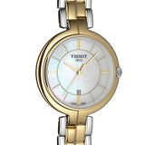 Tissot Flamingo Mother of Pearl White Dial Two Tone Steel Strap Watch For Women - T094.210.22.111.01 Authentic Buy Shop Now