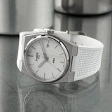 Tissot PRX 40 White Dial White Rubber Strap Watch For Men - T137.410.17.011.00 Authentic Buy Shop Now