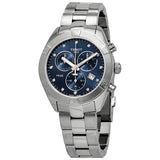 Tissot PR 100 Sport Chic Chronograph Diamonds Blue Dial Silver Steel Strap Watch for Women - T101.917.11.046.00 Authentic Buy Shop Now
