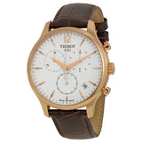 Tissot T Classic Tradition Chronograph White Dial Brown Leather Strap Watch For Men - T063.617.36.037.00 Authentic Buy Shop Now